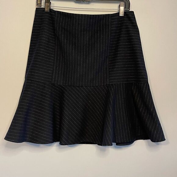 Joie Iveta Navy Pinstripe Skirt || SZ L - Picture 6 of 16